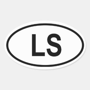 Lesotho ’LS’ Ovalt Klistermärke
