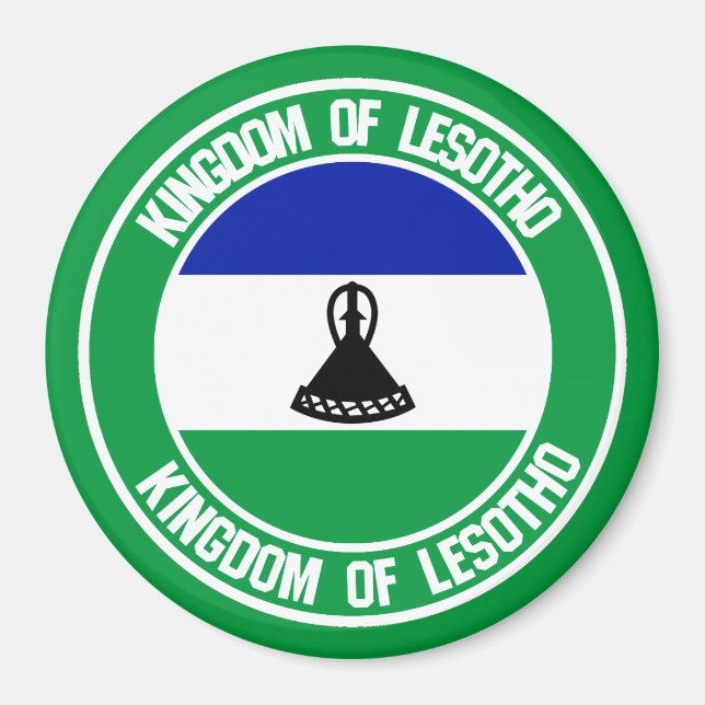 Lesotho Round Emblem Magnet (Framsidan)