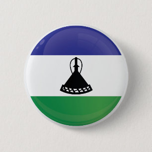 Lesotho Round Icon Flagga Knapp