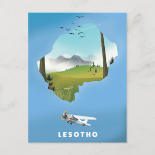 Lesotho South Afrika Ski poster Vykort