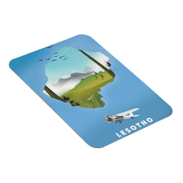 Lesotho Sydafrika skidposter Magnet (Högersidan)