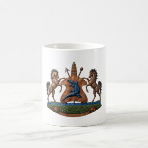 Lesotho vapen armar flagga land symbol heraldik em kaffemugg