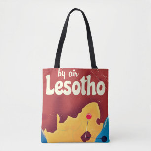 Lesotho Vintage resor flyget poster Tygkasse