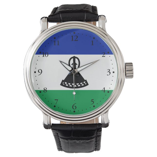 Lesothos flagga armbandsur (Framsida)