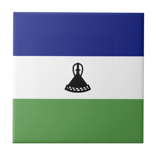Lesothos flagga kakelplatta (Framsidan)