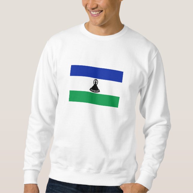 Lesothos flagga lång ärmad tröja (Framsida)