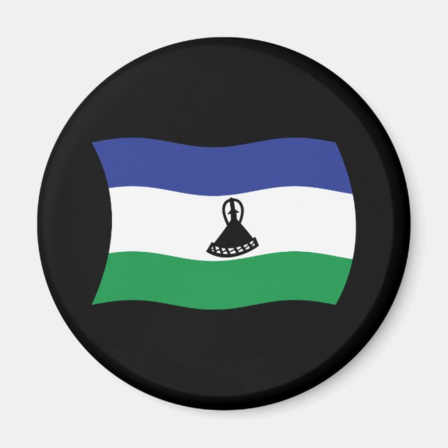 Lesothos flagga Magnet (Framsidan)