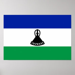 Lesothos flagga poster