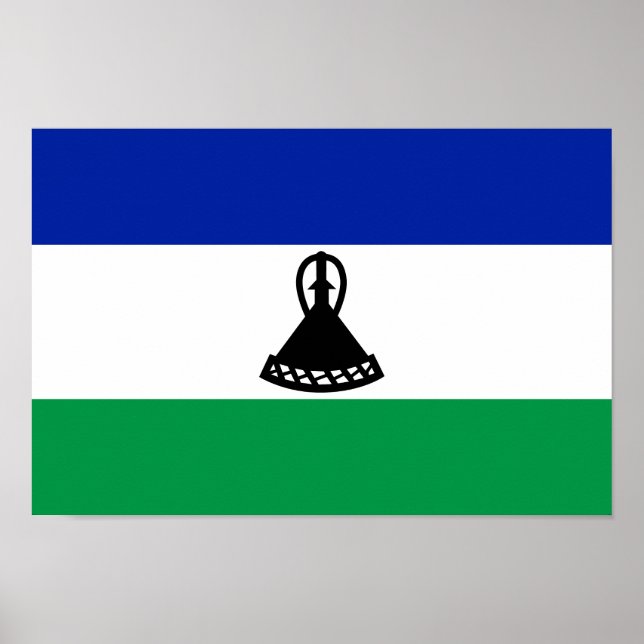 Lesothos flagga poster (Framsidan)