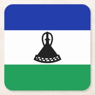 Lesothos flagga underlägg papper kvadrat