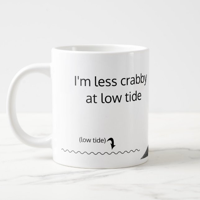 Less Crabby Need Coffee Ecuadorian Hermit Crab Art Jumbo Mugg (Vänster)