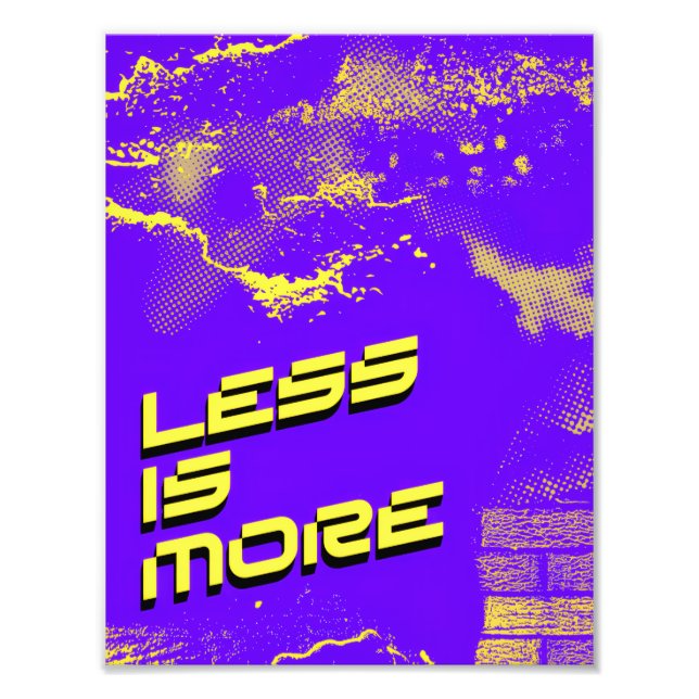 Less Is More – Minimalist Purple & yellow Poster (Framsidan)