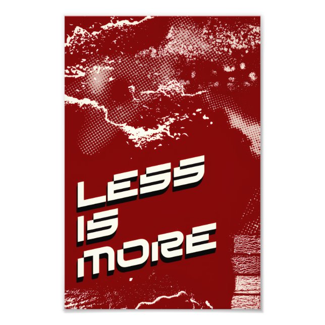 Less Is More – Minimalist Red & White Poster (Framsidan)