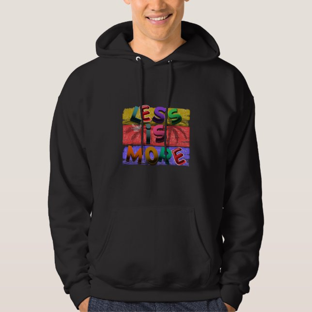 "Less Is More" Vibrant 3D Typography with Tropical Hoodie (Framsida)