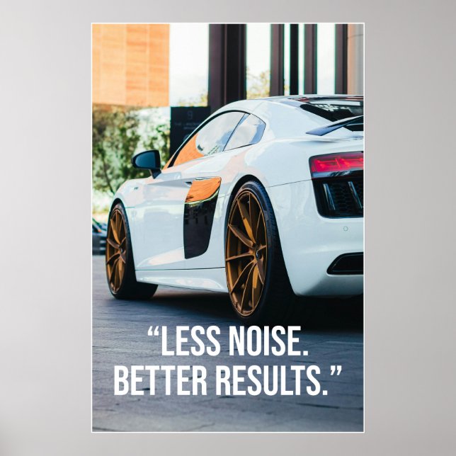 Less Noise Better Results Quote Poster (Framsidan)