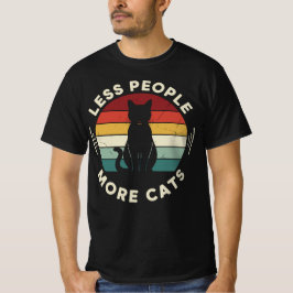 Less People More Cats | Funny Retro Cat Lover T Shirt