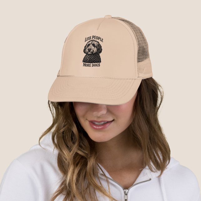 Less People More Dogs Hat – Goldendoodle Graphic Keps (In Situ)