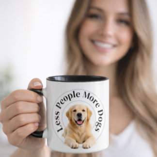 Less People, More Dogs – Minimalist Dog Lover Mugg