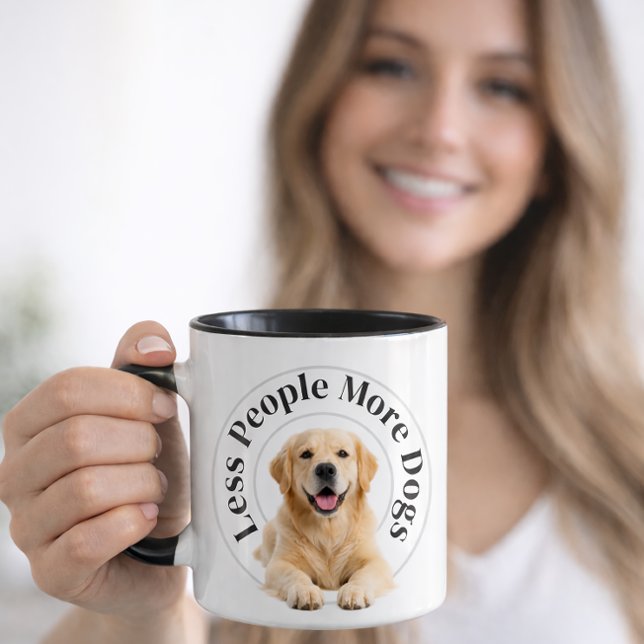 Less People, More Dogs – Minimalist Dog Lover Mugg (Skapare uppladdad)