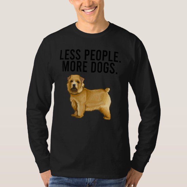 Less People More Dogs Norwich Terrier Introvert T Shirt (Framsida)