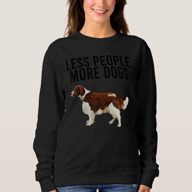 Less People More Dogs Welsh Springer Spaniel Intro T Shirt (Framsida)