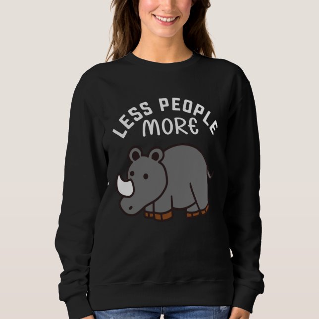 Less People More Rhinos Children Rhino T Shirt (Framsida)