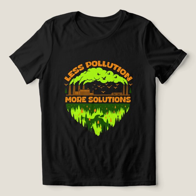 Less Pollution More Solutions Earth Day T-Shirt (Design Framsida)