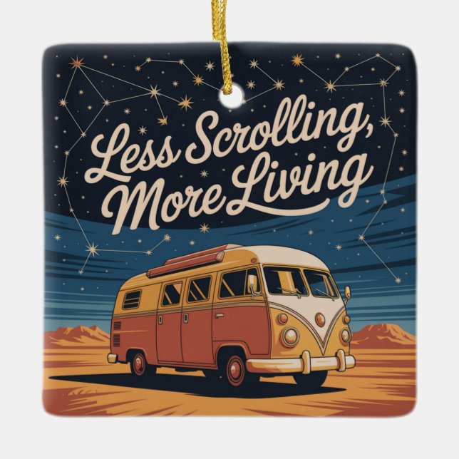 Less Scrolling, More Living Julgransprydnad Keramik (Framsida)