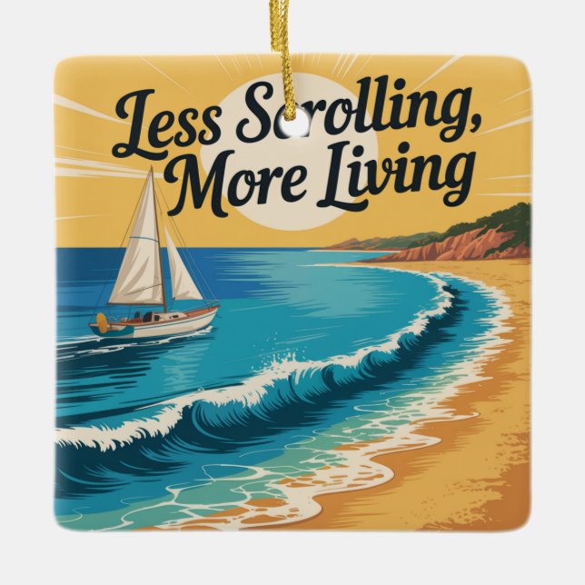 Less Scrolling, More Living Julgransprydnad Keramik (Framsida)
