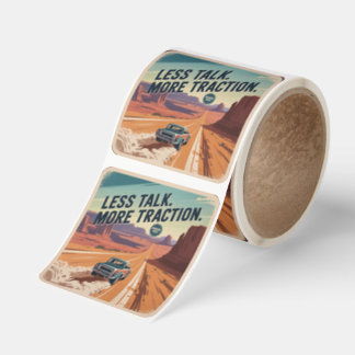Less Talk. More Traction Fyrkantigt Klistermärke