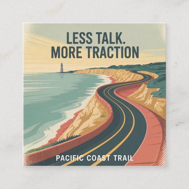 Less Talk. More Traction Fyrkantigt Visitkort (Framsida)