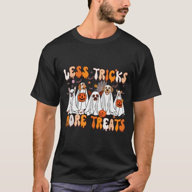 Less Tricks More Treats Soky Ghost Dogs Vet Tech  T Shirt (Framsida)