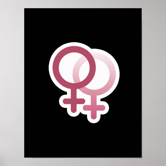 LESSBIAN KÄRLEK SYMBOL ROSA POSTER (Framsidan)