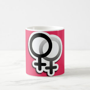 LESSBIAN-KÄRLEKSYMBOLER - .PNG KAFFEMUGG