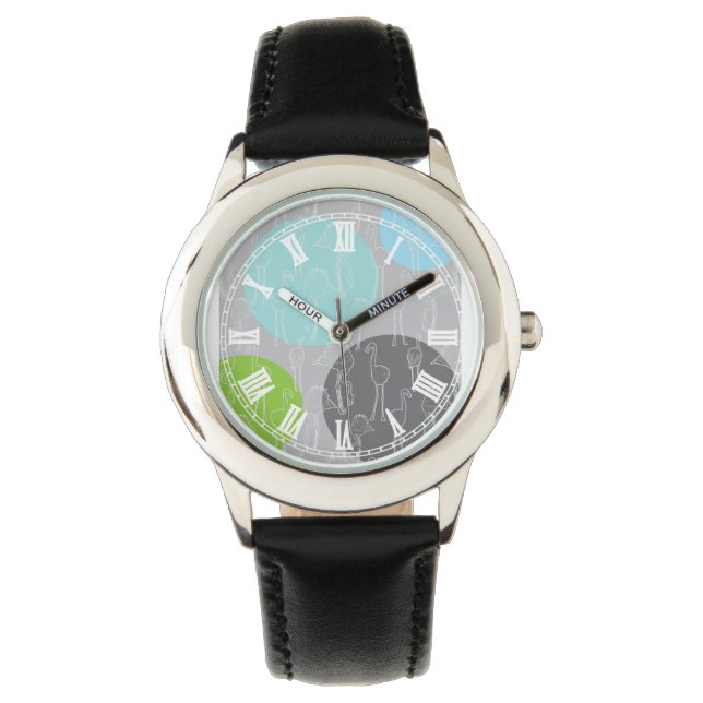 Lesser Flamingo-mönster Armbandsur (Framsida)