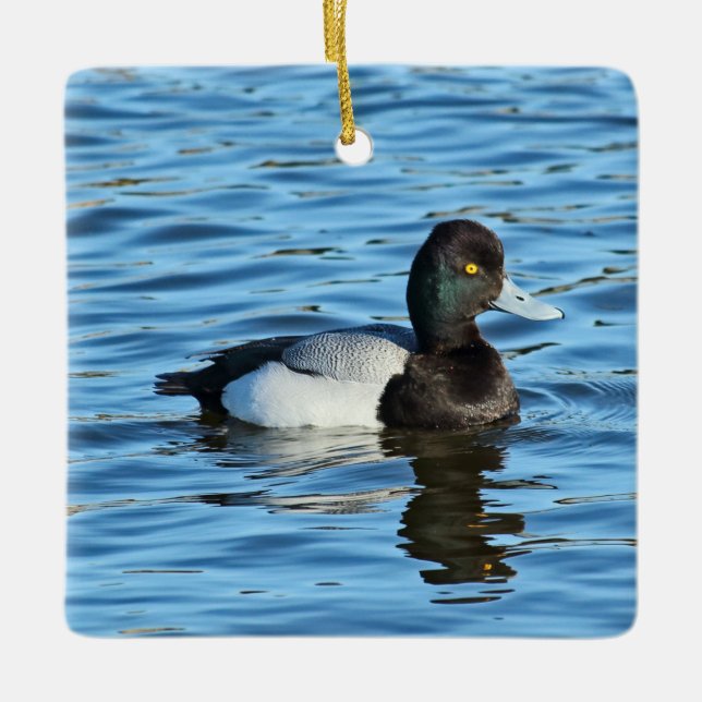 Lesser Scaup - Bluebill ankadrake Julgransprydnad Keramik (Framsida)