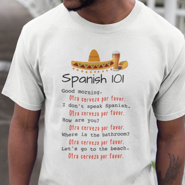 Lesson Beach Beer, spansk 101 T Shirt (Skapare uppladdad)