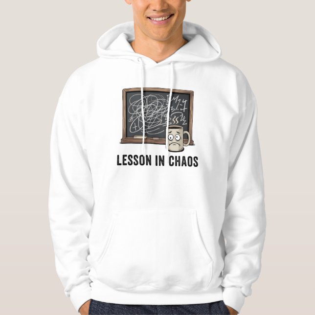 Lesson in Chaos | Academic Burnout Vibes Hoodie (Framsida)