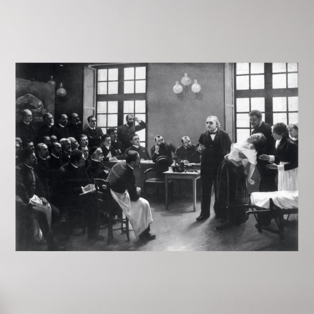 Lesson med Doktor Charcot vid Salpetriere Poster (Framsidan)