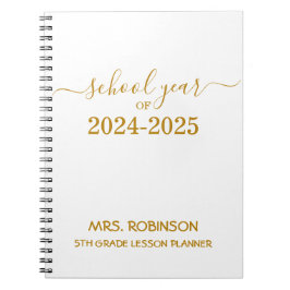 Lesson Planner Guld Script Gift Anteckningsbok
