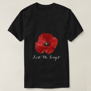 Lest vi glömmer den röda minnevallmon t shirt