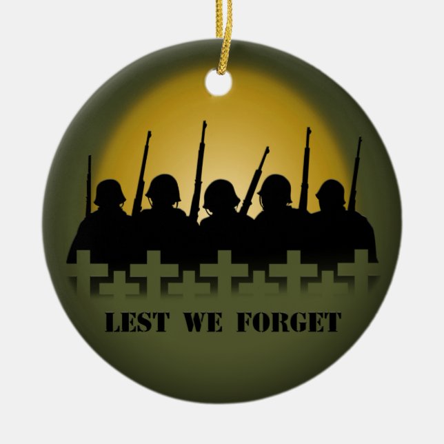 Lest We Forget Prydnad Personlig Minnesgåva Julgransprydnad Keramik (Framsidan)