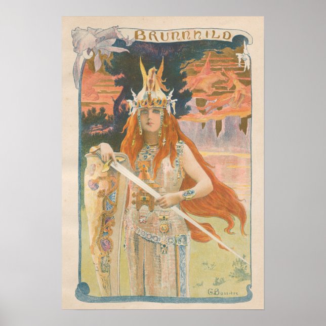 L'Estampe Moderne: Brunnhild, Gaston Bussiere Poster (Framsidan)