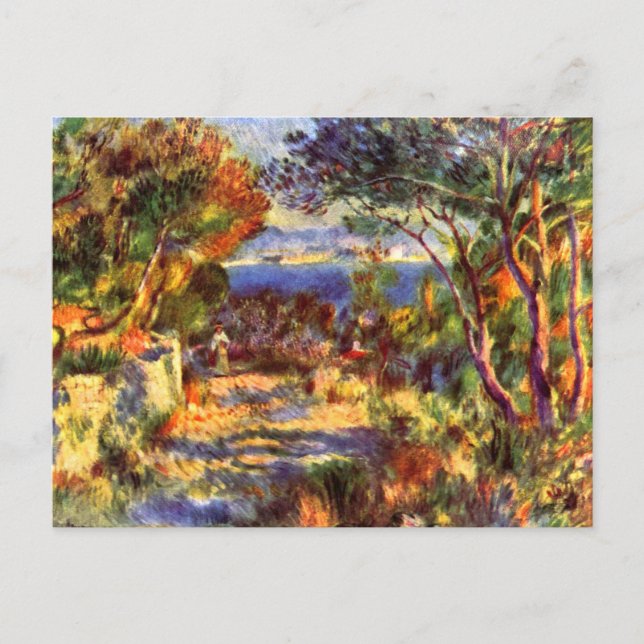 L'Estaque av Pierre Renoir, Vintage Impressionism Vykort (Framsida)