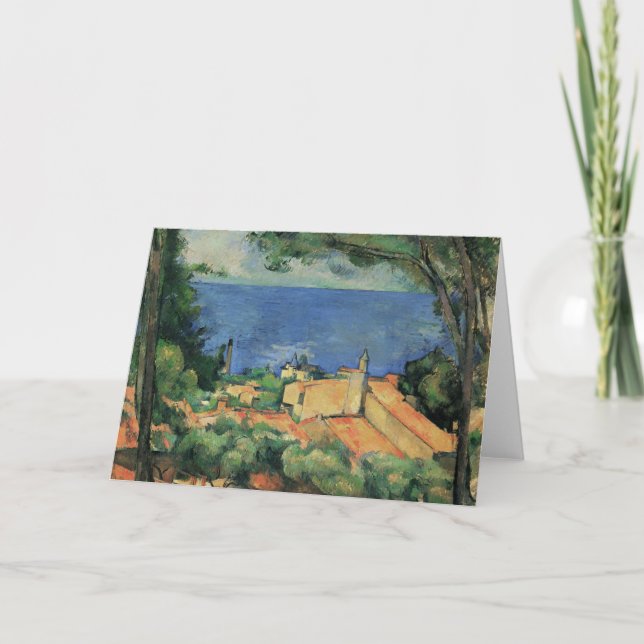 L'Estaque with Red Tak - Paul Cezanne - c1883 Helgkort (Framsida)