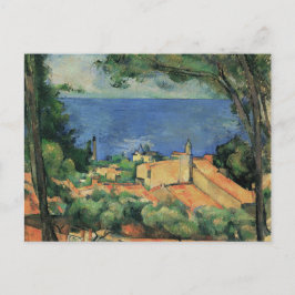 L'Estaque with Red Tak - Paul Cezanne - c1883 Vykort