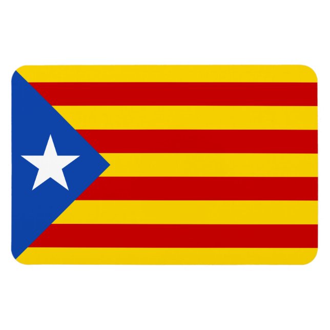 ’L'Estelada Blava’ Catalan Independence Flagga Magnet (Horisontell)