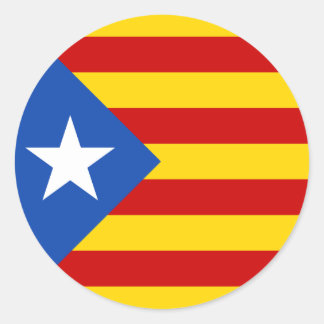 ’L'Estelada Blava’ Catalan Independence Flagga Runt Klistermärke