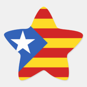 ’L'Estelada Blava’ Catalan Independence Flagga Stjärnformat Klistermärke