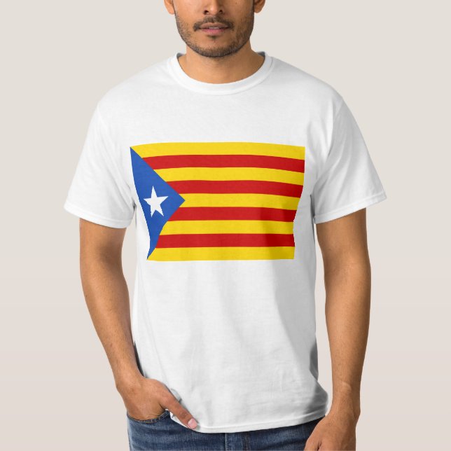 "L'Estelada Blava" Catalan självständighetflagga T-shirt (Framsida)